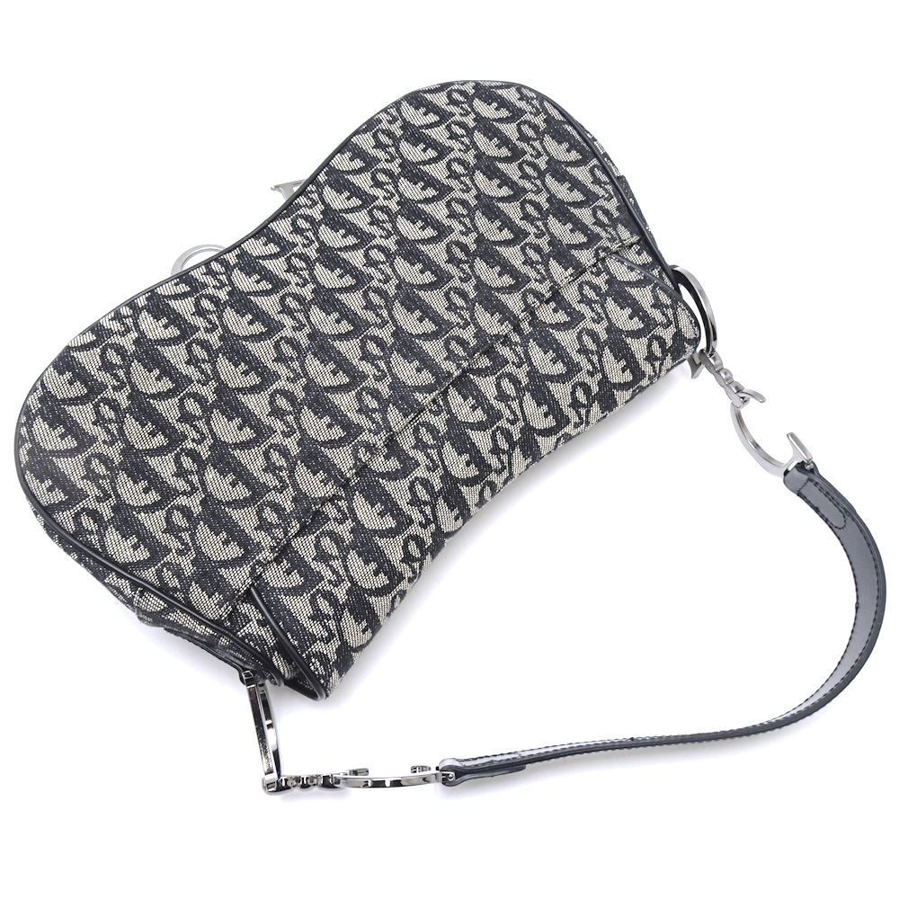 Christian Dior Double Saddle Bag Trotter Black Gray - Picture 3 of 9